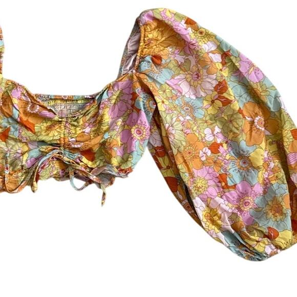 Show Me Your MuMu Jenna Cropped Top Groovy Blooms Size‎ XS - Picture 11 of 12